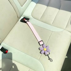 플라워 차량용 펫 안전벨트 커버 조절형 스트랩 보호캡, 1개, 퍼플