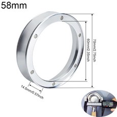 6 자기 에스프레소 커피 도징 링 - 6개의 자석이 있는 도징 깔때기 알루미늄은 51/54/58/58.5mm 포터필터에 맞습니다., Funnel-58mm