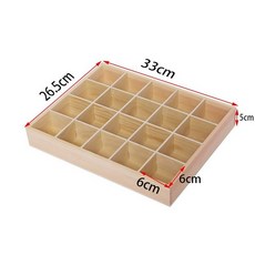 다용도 정리함 우드 찻장 티박스 서랍 보관함, 1개, 20칸 내추럴 우드