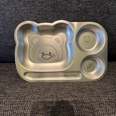 可愛INS風兒童304不鏽鋼分餐盤 老虎恐龍鴨子小熊卡通分格餐盤 台灣現貨, 鴨子分餐盤,SUS304, 1個, 單品