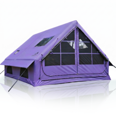 센리토(SENLEETO) 대형 에어텐트 4-8인용 블랙코팅 암막 방수 사계절용 고압펌프 포함 (에어컨/연통구 탑재), 4~8인용, 보라색