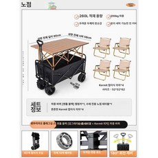 [unclehome4989] 다용도웨건, 1개, 오프로드 블랙 90cm G-Mite 의자 4개