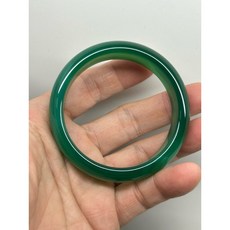 天然冰種放光綠玉髓寬版56.5mm手鐲, 1個