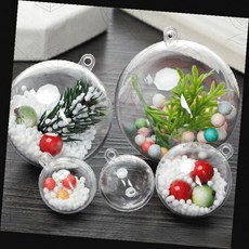 수제공예 투명 구형 플라스틱 용기 분리형 캡슐 장식소품 만들기 공예용품 인테리어, 1개, 투명공 원-5cm