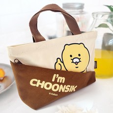 춘식이 도시락가방 [지퍼-KF7640], 베이지, 1개