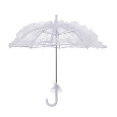 무대 소품 레이스 우산 우산 섬세한 사진 소품 레이디 의상 파티 야외 결혼식 무대 소품 여러 가지 색상, 하얀색, 1개