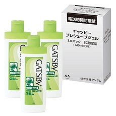 Amazon.co.jp 한정 GATSBY 갸스비 프리쉐이브젤 남성용 전기면도기용 140밀리리터 x 3, 1개
