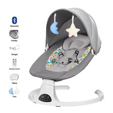 수면용품 신생아 전동 요람 흔들의자 다기능, M8 모델 체크무늬 컬러풀 B