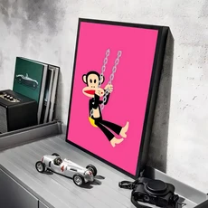 P-Paul Frank 포스터 스티커 벽화 그림 자기 접착성 벽 데칼 침실 거실 홈 HD 장식 선물, 03 15X20cmNoframe, 18 Black8