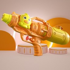 新款女生專用水槍 高顔值兒童水槍玩具 小馬寶莉雙噴頭抽拉式滋水槍, 【單噴頭】萌趣鴨子水槍-橙色, 1個