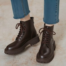스토리원 여성 사계절용 통굽 레이스업 워커 부츠 SH-WBT-2293