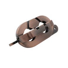 지혜의고리 감옥 퍼즐 고리 도금 게임 브레인 골든 자물쇠 퀘스트 두뇌, 1개, 연갈색 마법 잠금 쌍 중난이도, 1피스