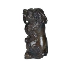 博古珍藏 和闐玉雕立獸把玩擺件