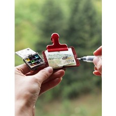 수채화 아티스트용 세트 붓 초미니 풍경화용 여행용 그림, 1개, 빈 상자, 기본 색상