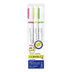 ZEBRA JUSTFIT MojiniLine水性3色螢光筆日本製造WKS22-3C畫重點筆記, 1個, 粉色、黃色、綠色