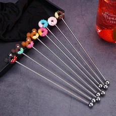 귀여운 칵테일 하이볼 머들러 스틱 머들링 커피젓는거, 3도넛머들러-땡땡레드, 1개