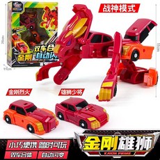 台灣熱賣 防爆大師咖寶車神之拯救聯盟卡寶機器人變形玩具防暴特警金剛, 1個, 經典金剛雄獅（雙車合體自動閃變）