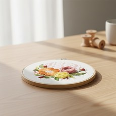 가리 프랑스 생활 자수 공간, 아이보리, 30x23cm, 1개