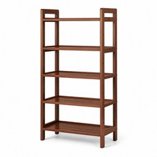 대나무 MDF 다층 수납선반 조립식 거실 침실 주방 발코니 책장, 브라운 3층 35