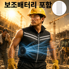 선풍기조끼 보조배터리 남성 쿨조끼 에어컨조끼 여름 작업복 건설현장 냉감 민소매 지퍼형 모아조