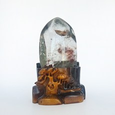 家居公設 HOME ART 四季幽靈水晶擺件 紅綠幽靈共生晶體 居家辦公室裝飾品 總高15cm, 1個