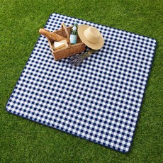 타니아홈 휴대용 방수 피크닉 캠핑 매트, 네이비