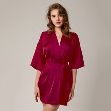 이이엘 여성 골프샤워가운 여름 골프장 샤워로브 실크 목욕가운