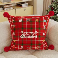 桃園有貨 聖誕氛圍感抱枕沙發腰靠客廳裝飾靠背墊2025新款臥室床頭紅色靠枕, 紅色聖誕綺想【聖誕限定氛圍感裝飾】,50*50cm枕套+枕芯【優質價廉買貴退