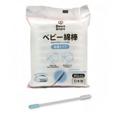 貝親 含黏性棉棒 日本 西松屋 黏著棉棒 沾黏棉花棒 嬰兒棉花棒 含油性棉棒 沾黏性 Pigeon 細軸棉棒, 60個裝, 1個