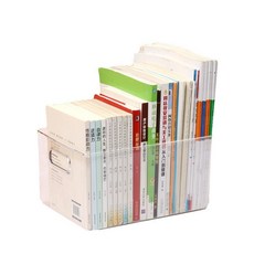 桔比雜貨舖 書籍收納盒 課本繪本收納 整理桌面學生神器 圖書館書刊置物架, 透明, 1個