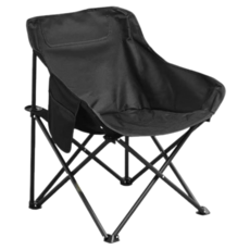 黑皮購 免安裝 月亮椅/戶外摺疊椅, 黑色, 1個