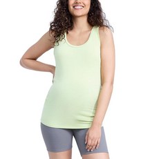 Motherhood Maternity Women's Side Ruched Scoop Neck Pregnancy Tank Top Bright White