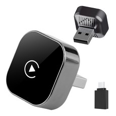 SILUNA 무선 카플레이 안드로이드오토 차량용 어댑터, 블랙, CA-27