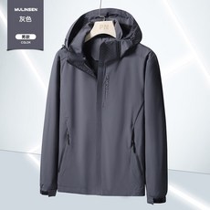 LARGE STORE 工裝山系薄款防風防水連帽外套 衝鋒外套 男生外套 防風外套 衝鋒衣 風衣外套(JK681)