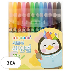 모나미 펭수 샤프식 색연필, 12색, 3개