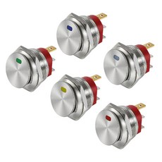 金屬按鈕開關 20A 大電流 自鎖電源開關, 1個, 黃色-常規,22mm&自鎖