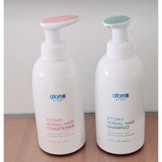애터미 한방 샴푸 500ml + 컨디셔너 500ml 세트 구성 + 미니휴대용물티슈 1개 증정, 1세트
