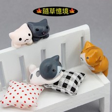 隨草憶境 貓咪擺飾 居家裝飾 苔蘚微景觀材料, 日本萌貓（一組6入，促銷）