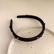 2025精緻小香風發箍感細邊頭箍高顱頂洗臉髮飾外出百搭發卡女, 1個, 絲光立體珍珠發箍-黑色