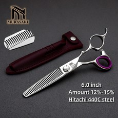 애견미용가위 커브 MURASAKI 미용 가위 일본 VG10 코발트 강철 헤어 커팅 이발사를 위한 특별한 디자인, [17] 12 to 15
