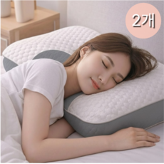 마이슬립 일자목 숙면 경추베개, 2개, 화이트