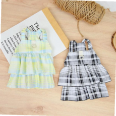 BND-S30 강아지드레스 하네스 원피스 샤랄라 체크 2388YS mar*12323Gw, 에메랄드_XL, 1개