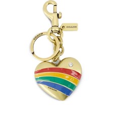 코치 레인보우 하트 키링