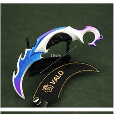 발로란트 발리송 카람빗 칼 나이프 무기 모델 프라임 게임 금속 장난감 카타나 코플레이 키, 1개, 퍼플