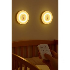 LED 무드등 무선 리모컨 부착식 수유등 아기방 수면등 조명, 단품주광색1개 리모컨1개