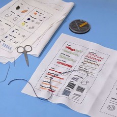 취미 자수공예 기초연습 프랑스자수 스티치 연습북 도안A