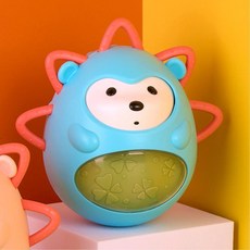딸랑딸랑 촉감 오뚝이 아기오뚝이장난감 영아 유아, 블루, 1개