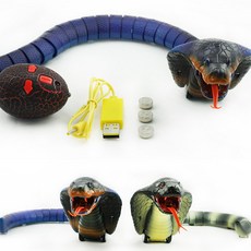 무선조종 스네이크 코브라 RC 뱀 장난감 무선조종뱀, 1개