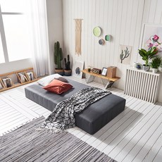 홈잡스 올인원 저상형 침대 매트리스, 그레이