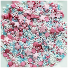 슈가 스프링클 믹스핑크 식용 데코레이션 장식 믹스 스프링클 막대/구슬/조각 소포장, 1개, 12g